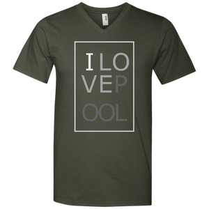 Runout Billiards Clothing - I Love Pool Anvil Men's Printed V-Neck T-Shirt