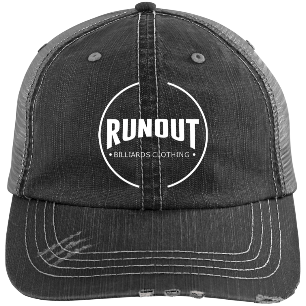Runout Billiards Clothing - Distressed Unstructured Trucker Cap